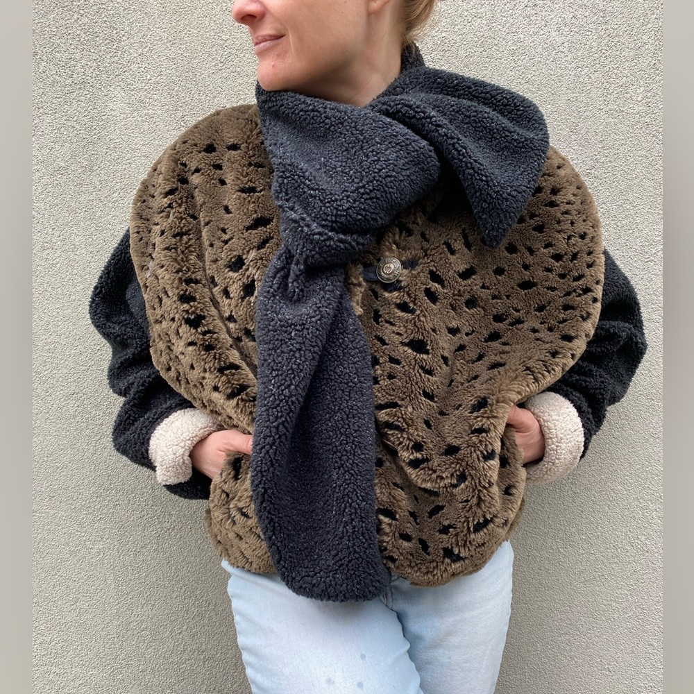 Vintage faux fur bomber, short vest, coat from the 90s